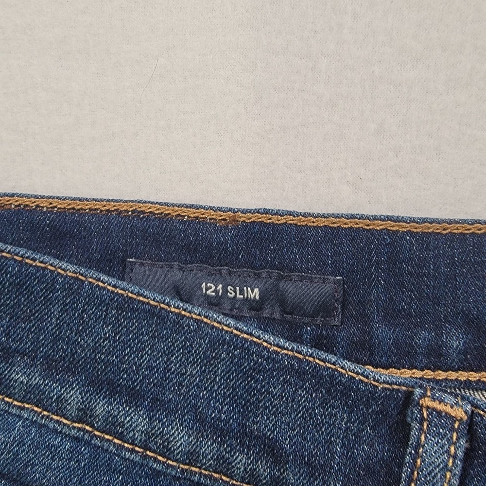 Lucky Brand 121 Heritage Slim Jeans Mens 40x30 Blue Dark Wash Stretch Denim - Picture 6 of 16